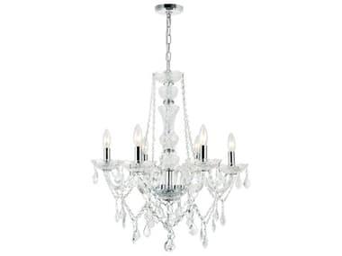 CWI Lighting Princeton 6-Light Chrome Traditional Candelabra Chandelier CWI8023P24C6