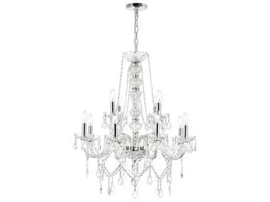 CWI Lighting Princeton 12-Light Chrome Traditional Candelabra Chandelier CWI8023P30C