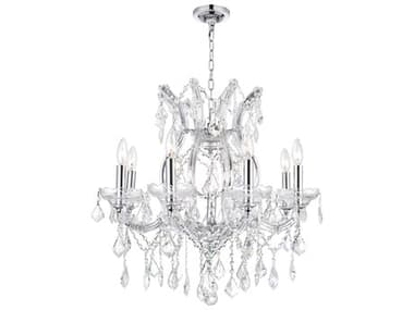 CWI Lighting Maria Theresa 9-Light Chrome Traditional Candelabra Chandelier CWI8311P24C9CLEAR