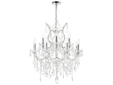 CWI Lighting Maria Theresa 13-Light Chrome Traditional Candelabra Chandelier CWI8311P30C13CLEAR