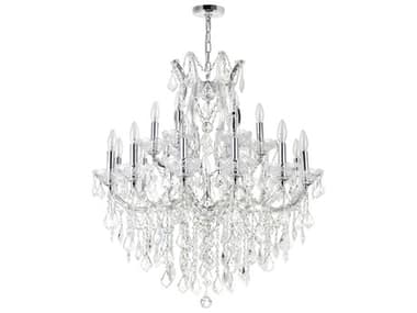 CWI Lighting Maria Theresa 19-Light Chrome Traditional Candelabra Chandelier CWI8311P32C19CLEAR