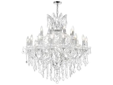 CWI Lighting Maria Theresa 25-Light Chrome Traditional Candelabra Chandelier CWI8318P36C25CLEAR