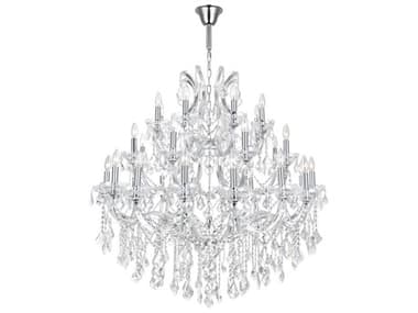 CWI Lighting Maria Theresa 33-Light Chrome Traditional Candelabra Chandelier CWI8318P42C33CLEAR