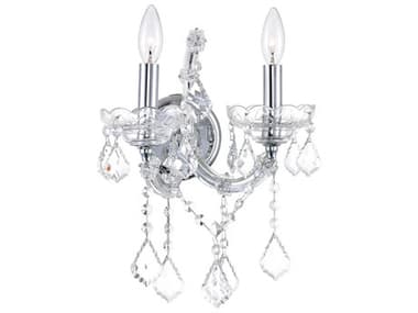 CWI Lighting Maria Theresa 2-Light Chrome Traditional Vanity Light CWI8318W12C2CLEAR