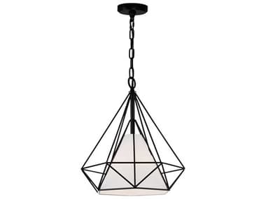 CWI Lighting Diamond 1-Light Black Geometric Pendant CWI9600P181101