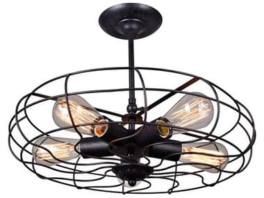 CWI Lighting Pamela 5-Light Rust Black Semi Flush Mount CWI9606C195130