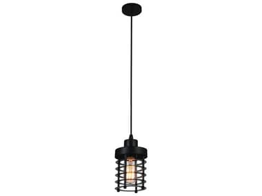 CWI Lighting Bray 1-Light Black Cylinder Mini Pendant CWI9607P41101