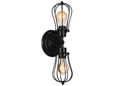 CWI Lighting Tomaso 2-Light Black Wall Sconce CWI9610W62101