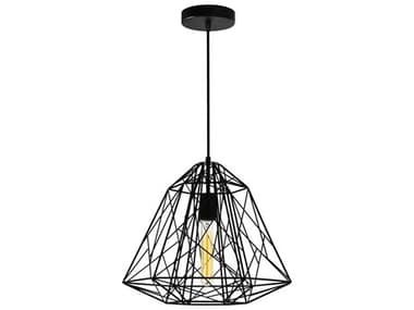 CWI Lighting Bagheera 1-Light Black Geometric Pendant CWI9625P161101