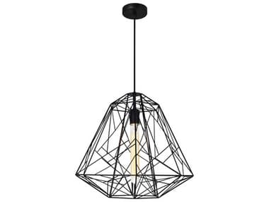 CWI Lighting Bagheera 1-Light Black Geometric Pendant CWI9625P201101