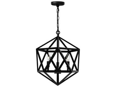 CWI Lighting Amazon 3-Light Black Geometric Pendant CWI9641P173101