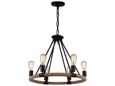 CWI Lighting Ganges 6-Light Black Pendant CWI9671P256101