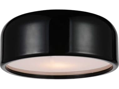 CWI Lighting Campton 2-Light Black Flush Mount CWI9688C142171