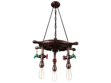 CWI Lighting Manor 3-Light Speckled Copper Chandelier CWI9718P223210A