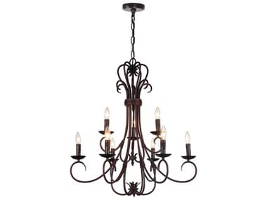 CWI Lighting Maddy 9-Light Rubbed Brown Traditional Candelabra Chandelier CWI9817P299121