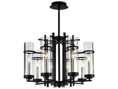 CWI Lighting Sierra 8-Light Black Cylinder Chandelier CWI9827P268101