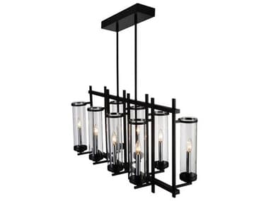 CWI Lighting Sierra 8-Light Black Cylinder Island Pendant CWI9827P388RC101