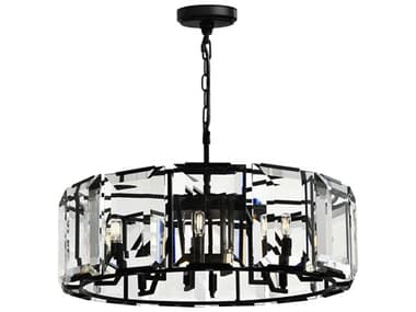 CWI Lighting Jacquet 12-Light Black Drum Chandelier CWI9860P3112101