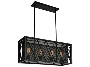 CWI Lighting Tapedia 4-Light Black Island Pendant CWI9889P284RC101