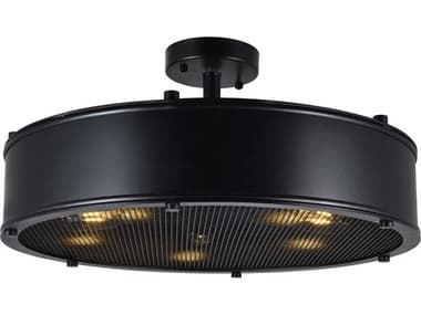 CWI Lighting Tigris 5-Light Black Round Semi Flush Mount CWI9904C205101