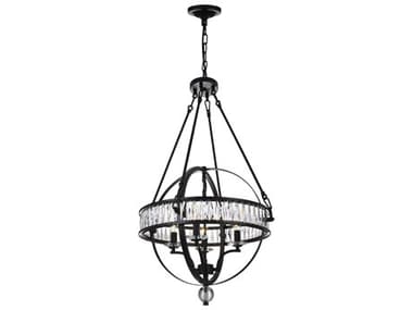 CWI Lighting Arkansas 4-Light Black Traditional Globe Chandelier CWI9957P204101