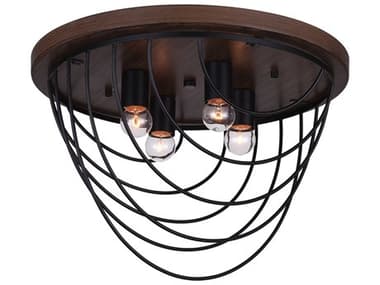 CWI Lighting Gala 4-Light Black Flush Mount CWI9962C184101