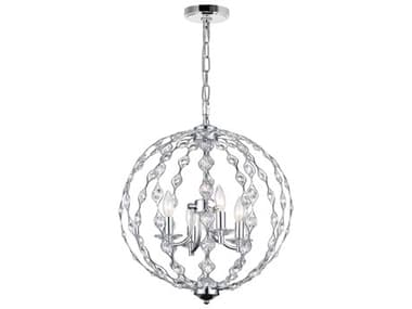 CWI Lighting Esia 4-Light Chrome Candelabra Globe Chandelier CWI9970P194601