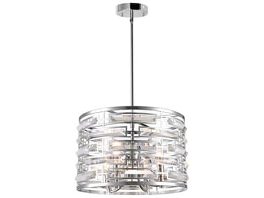 CWI Lighting Petia 4-Light Chrome Drum Pendant CWI9975P154601