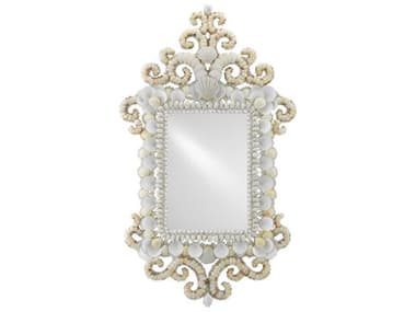 Currey & Company Cecilia White / Natural Rectangular Wall Mirror CY10000028