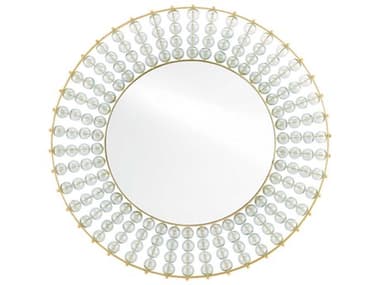 Currey & Company Calais Gold Leaf Round Wall Mirror CY10000034