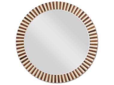 Currey & Company Muse Natural / Ivory Brass 47'' Round Wall Mirror CY10000101