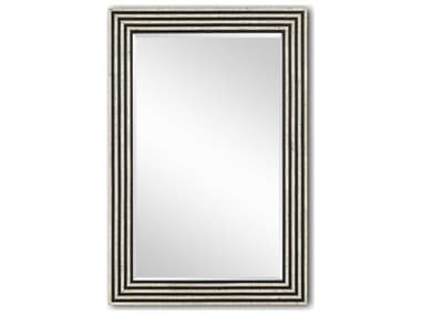 Currey & Company White Speckle / Black 32'' W x 48''H Rectangular Wall Mirror CY10000120
