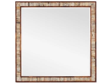 Currey & Company Hyson Chiseled Horn / Natural 40'' Square Wall Mirror CY10000135