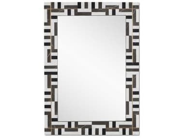 Currey & Company Gentry Natural / Brass 28''W x 40''H Rectangular Wall Mirror CY10000138