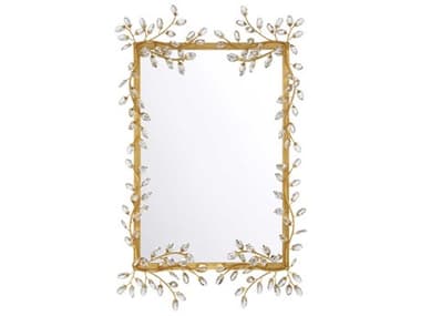 Currey & Company Forget-Me-Not Gold Rectangular Wall Mirror CY10000161