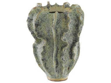 Currey & Company Sunken Boat Moss Green Swirl Vase CY12000298
