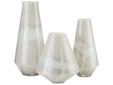 Currey & Company Floating Cloud Light Gray / White Vase Set of 3 CY12000445