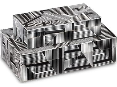 Currey & Company Cade Black / White Box (Set of 2) CY12000510