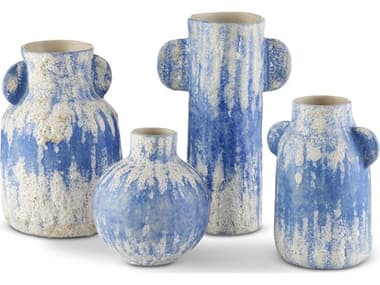 Luxecor Paros Blue / White Vase Set of 4 LXCVST29416