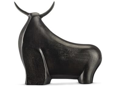 Currey & Company Graphite Ferdinand Bull Sculpture CY12000753