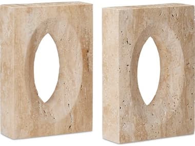 Currey & Company Demi Travertine Bookends (Set of 2) CY12000774