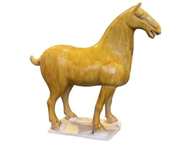 Currey & Company Tang Dynasty Persimmon 23'' Horse Sculpture CY12000779