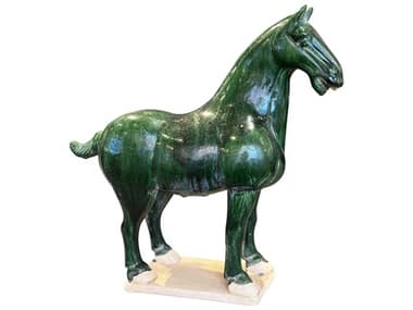 Currey & Company Tang Dynasty Green 17'' Horse Sculpture CY12000784