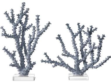 Currey & Company Blue Coral Sculpture (Set of 2) CY12000797
