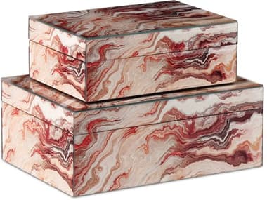 Currey & Company Red Swirl Interstellar Box Set of 2 CY12000856