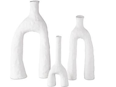 Currey & Company Zante Matte White Vase Set of 3 CY12000889