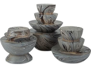 Currey & Company Marbleized Stacking Box Set of 3 CY12001049