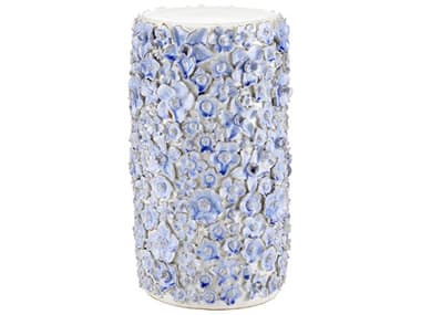 Currey & Company Jessamine Round Ceramic Blue End Table CY20000035