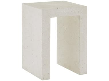 Currey & Company Carson 16" Square Concrete Ivory Terrazzo End Table CY20000041