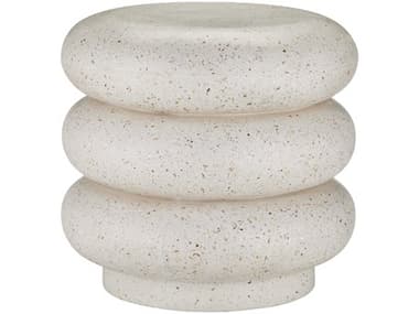 Currey & Company Cusani 20" Ivory Terrazzo Beige Accent Stool CY20000044